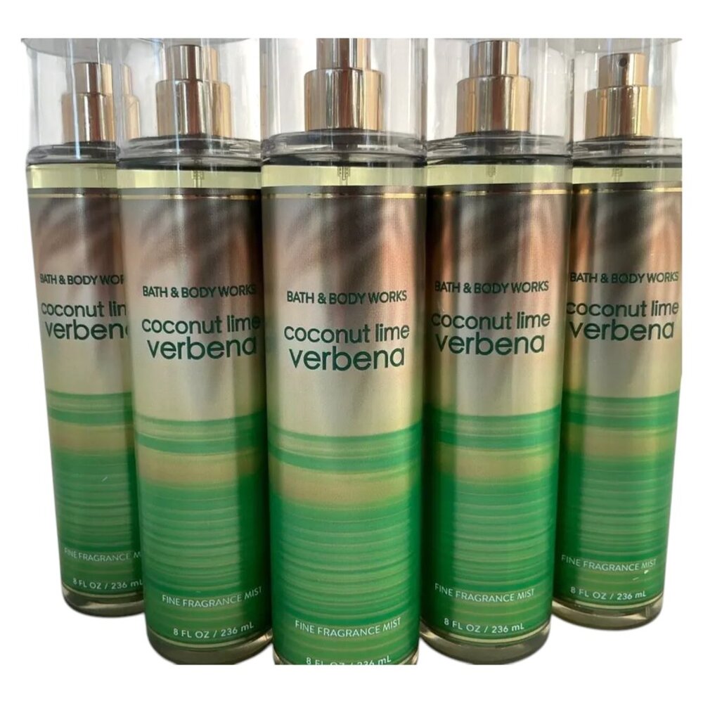 5 (FIVE) COCONUT LIME VERBENA 8oz Fine Fragrance MIST Bath and Body Works